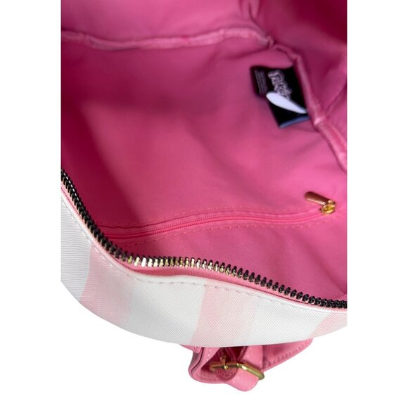 Pikachu No. 025 Pink & White Striped Heart-Shaped Zipper Backpack - Picture 10 of 12